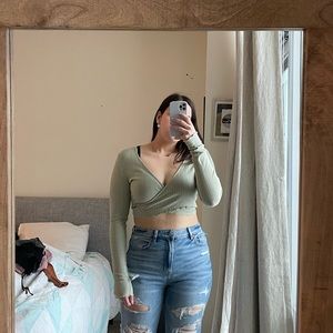 Cropped garage wrap around shirt